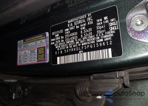 2023 Kia Sorento X-Line Sx Prestige z USA, uszkodzony, nr VIN 5XYRKDLF5PG159612